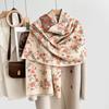 Premium Double-Sided Jacquard Houndstooth Scarf Wrap Women Winter Fall Warm Cotton Blend Shawl 185x70cm