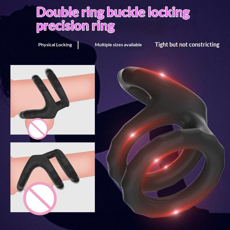 Male Scrotum Penis Ring Silicone Stretchy Cock Ring Delay Ejaculation Cock Scrotal Binding Ring Sex Toys For Man Adult Product