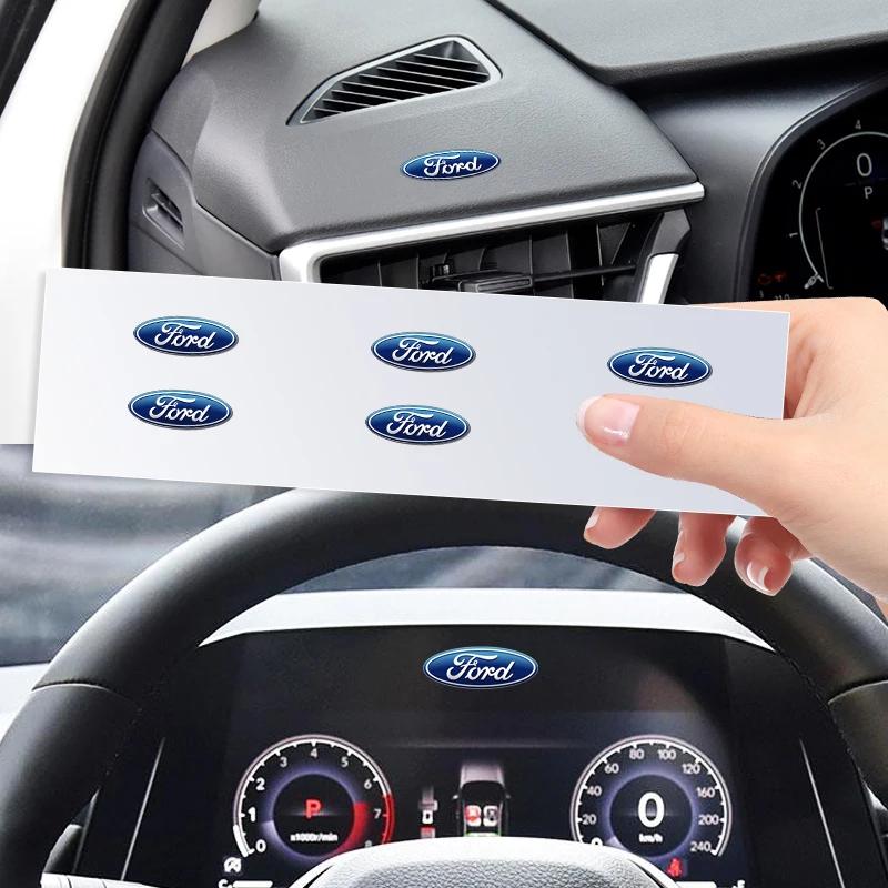 Hot Car Interior Steering Wheel Dashboard Central Stickers Badge For Ford Focus 2 MK1 MK3 Mondeo MK4 Fiesta MK7 Kuga Ranger Expl