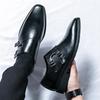 Classic Retro Dress Men's Monk Shoes Pointed Toe Buckle Business Office Wedding Comfortable Men's Shoe