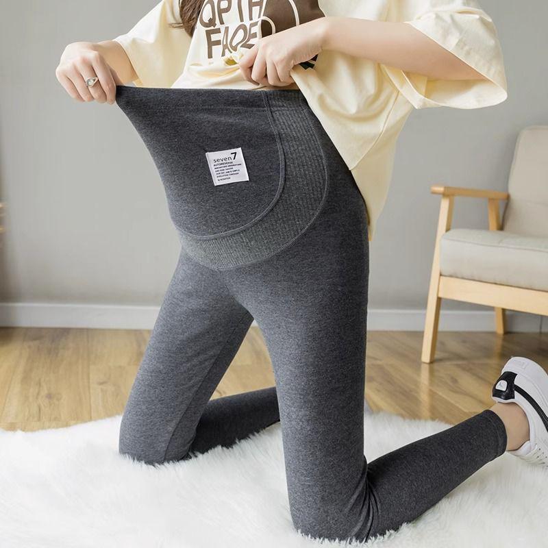 

Velvet Thick Autumn/Winter Maternity Base Layer Pants for Petite Pregnant Women 2025 - Slim Fit with No Belly Tightening Large (Fits 110-135 lbs)