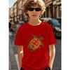 Boys Printed Crewneck Short Sleeve Tee, Comfort Casual Summer Top