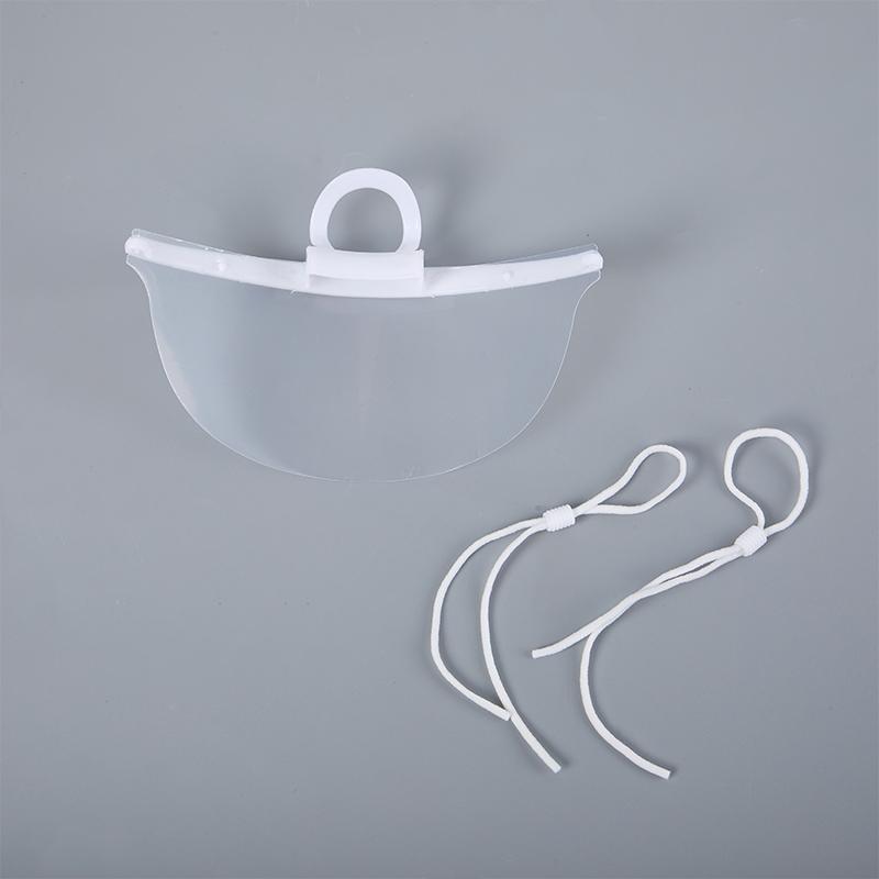 10Pcs Clear Plastic Catering Mask Hotel Beauty Chef Waiter Protective Mask Reusable Visible Splash Proof Mask Mouth Cover