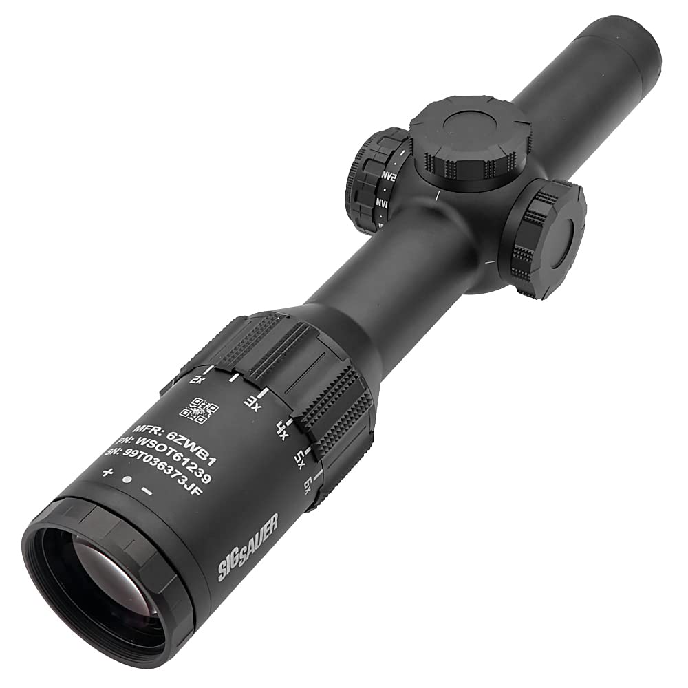 Evolution Gear SIG TANGO 6T DVO 1-6X24mm LPVO Replica Short Scope for Real Guns, FFP, 6x Magnification, Super Zoom, IPX-7 Waterproof, Black