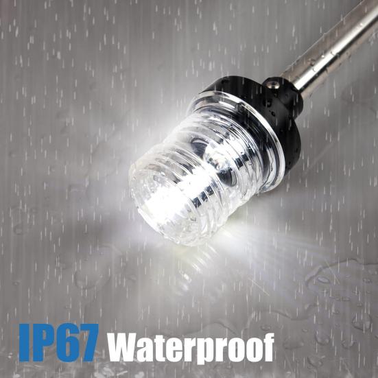 LED Hvězdicové světlo Vodotěsné IP67 Bílé Sklopné Zadní Navigační světlo pro Loď Běhové světlo pro Pontonové Rybářské Basové Jonovy Lodě