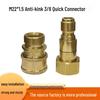 M22*1.5 Anti-Kink High-Pressure Washer Hose Connector with 3/8 Quick Connect, Male/Female, 14/15 Hole.