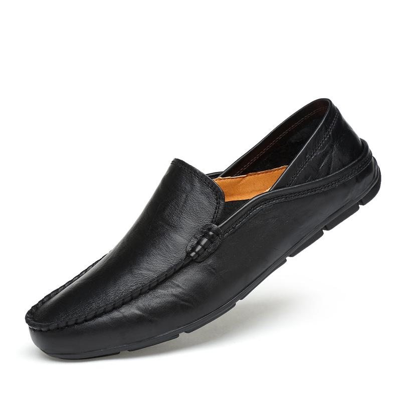Men s Plus Size Leather Driving Loafers - Soft Sole, Slip-on 44