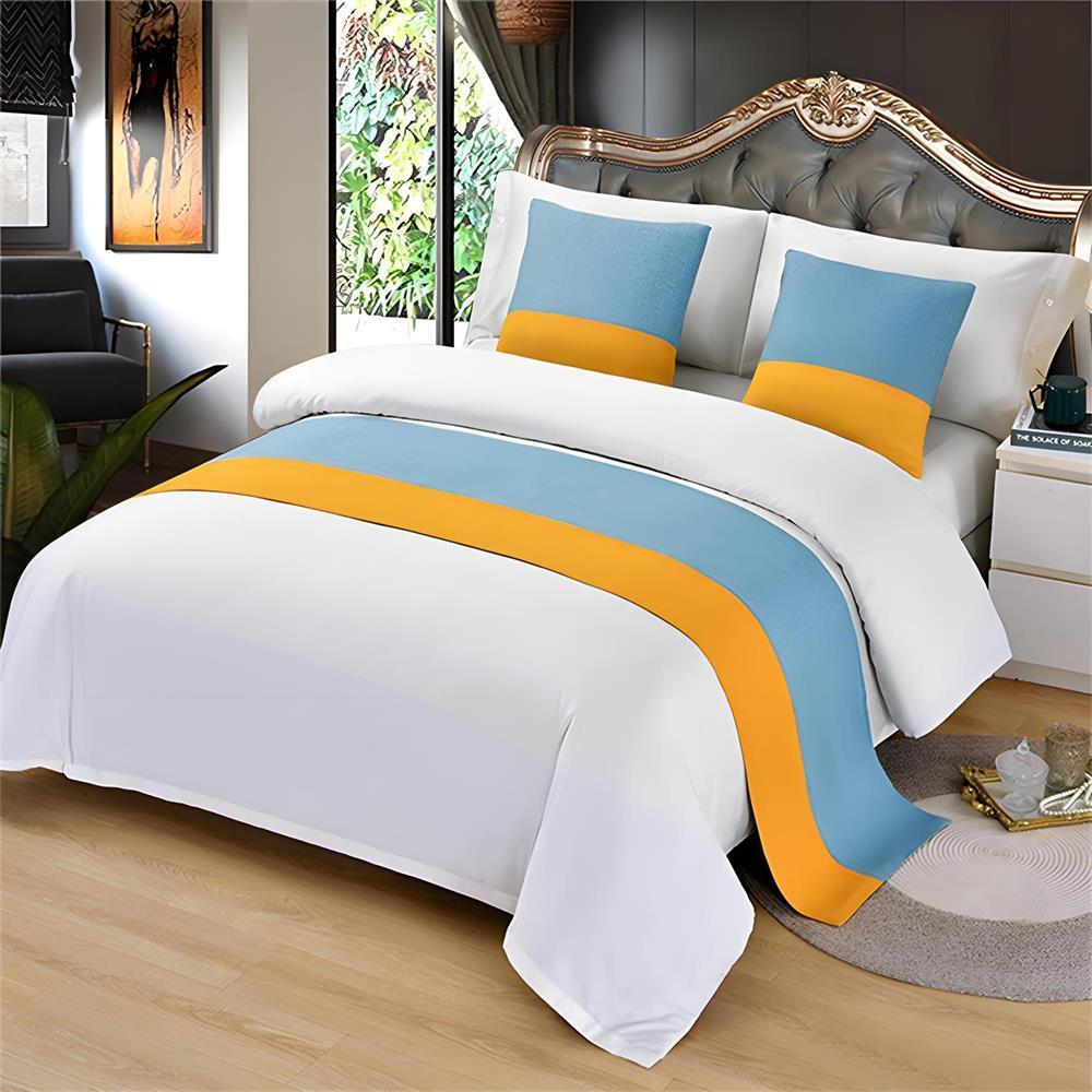 Premium Long Bed Banner Bed with Towel Modern Home Beds End Towel, Hotel Specific Pillow Cover, Light Luxury Bed End Towel