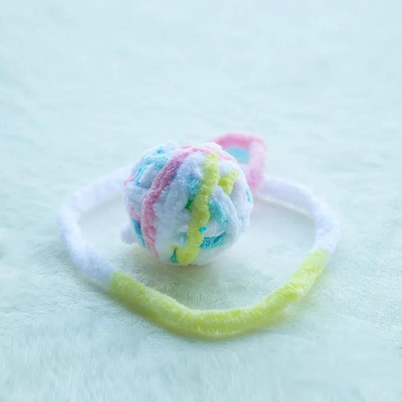 Cat Toys Colorful Yarn Balls with Bell Sounding Interactive Chewing Toy for Kitten Stuffed Toy Ball Cat Supplies