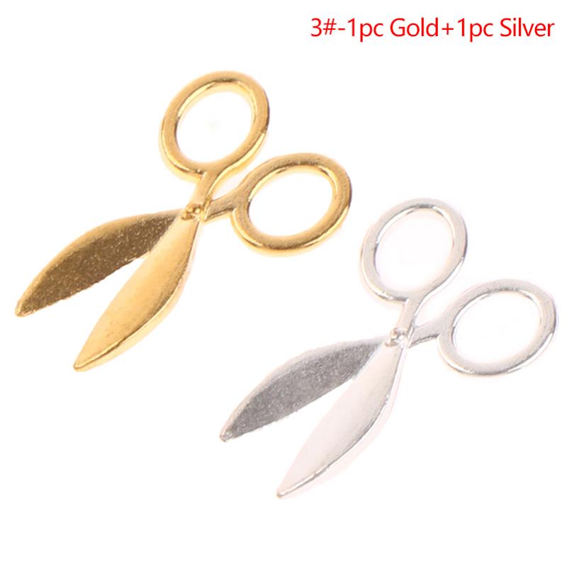 

2шт 1:12 мини-ножниц по металлу для кукольного домика, модель серебряного/золотого декора, мебель для дома разноцветный