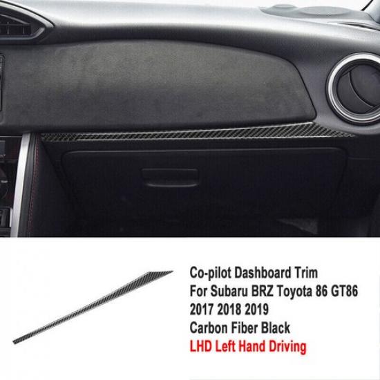 Soft Carbon Fiber Car Front Copilot Dashboard Cover Strip For Toyota 86 2017-20