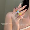  Rainbow Candy Necklace Women INS Niche High Sense Viral Internet Accessories Sweet Cool Girls Clavicle Chain Trend Neck Chain