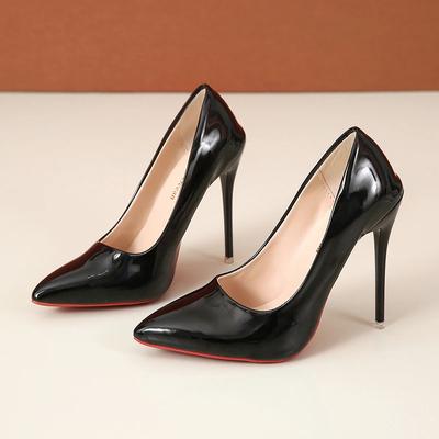 Escarpins ethniques super hauts sexy à la mode avec talons fins et bout pointu pour bureau et carrière Talons hauts à semelle rouge Talons grandes tailles 44 45