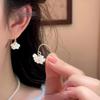 Elegant Forest-Style White Flower Stud Earrings - Simple, Fashionable, and Luxurious Ear Accessories