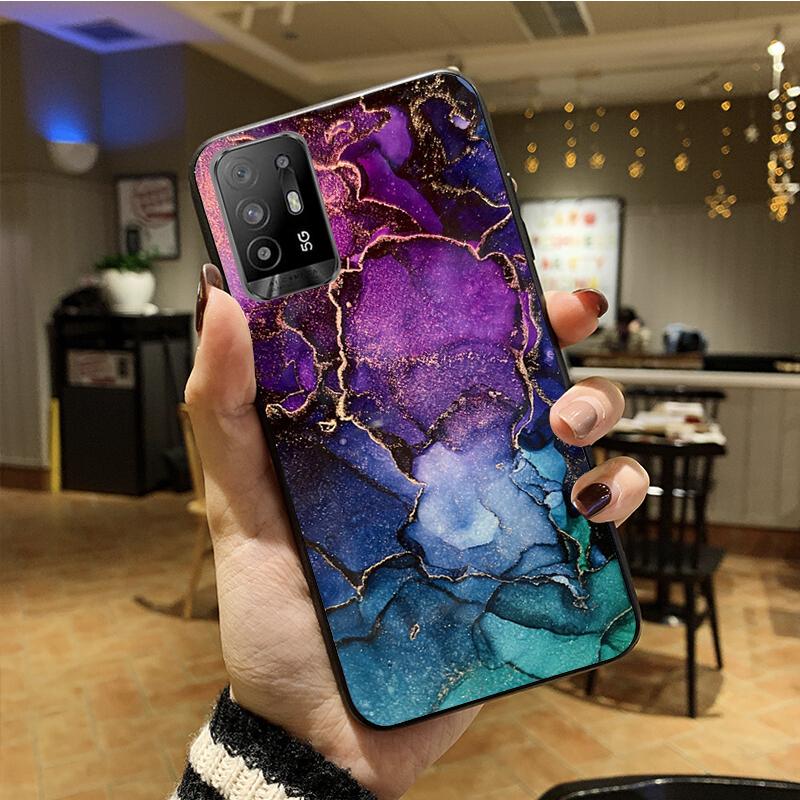 Bunte Marmor Handyhülle für OPPO A54 A74 A94 A53S A9 A5 A15 A16 A91 A96 A76 Reno8 8Pro Reno2 Z