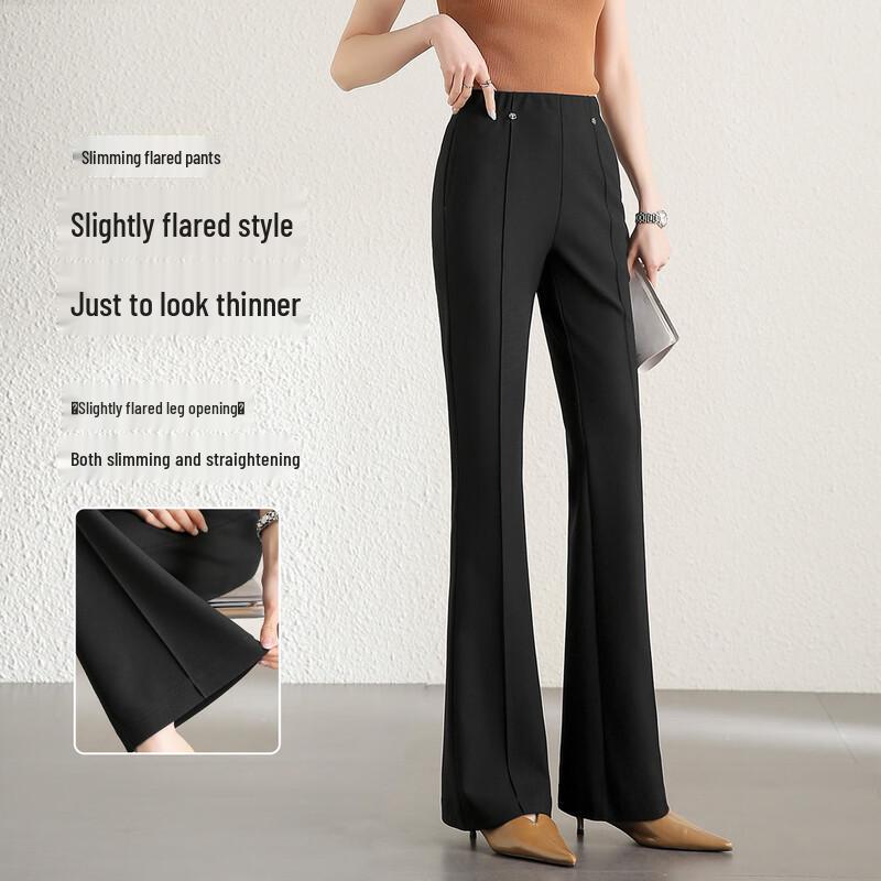 Women s Elastic Waist Flared Casual Pants XL