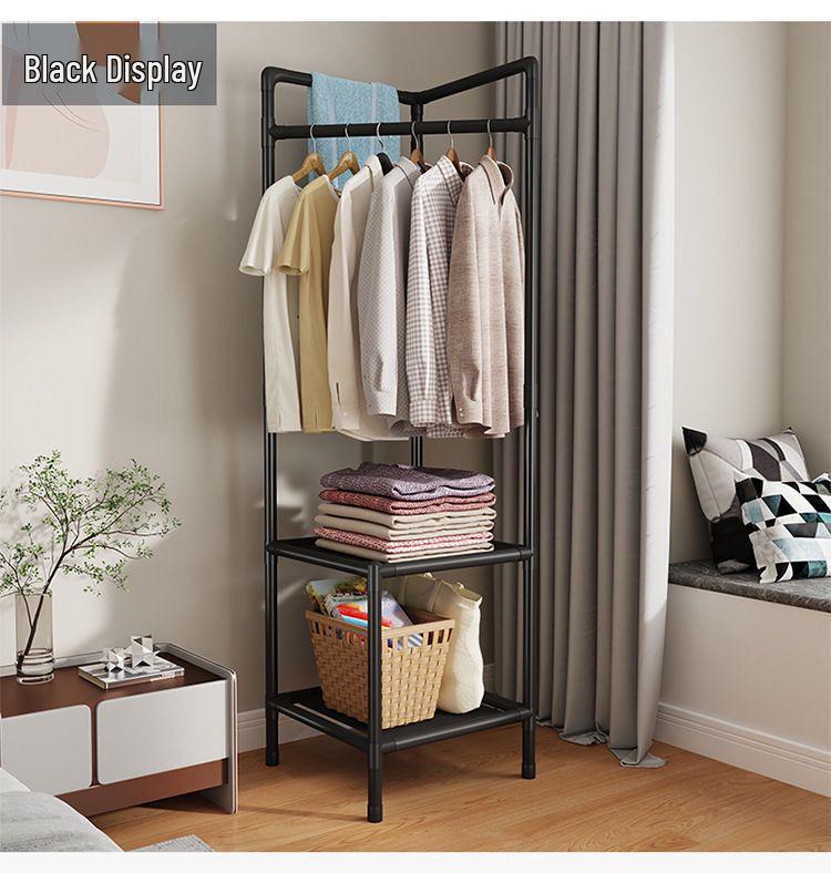 Multifunctional Corner Storage Rack for Clothes and Shoes – Detachable, Wall-Mounted Shelf for Bedroom