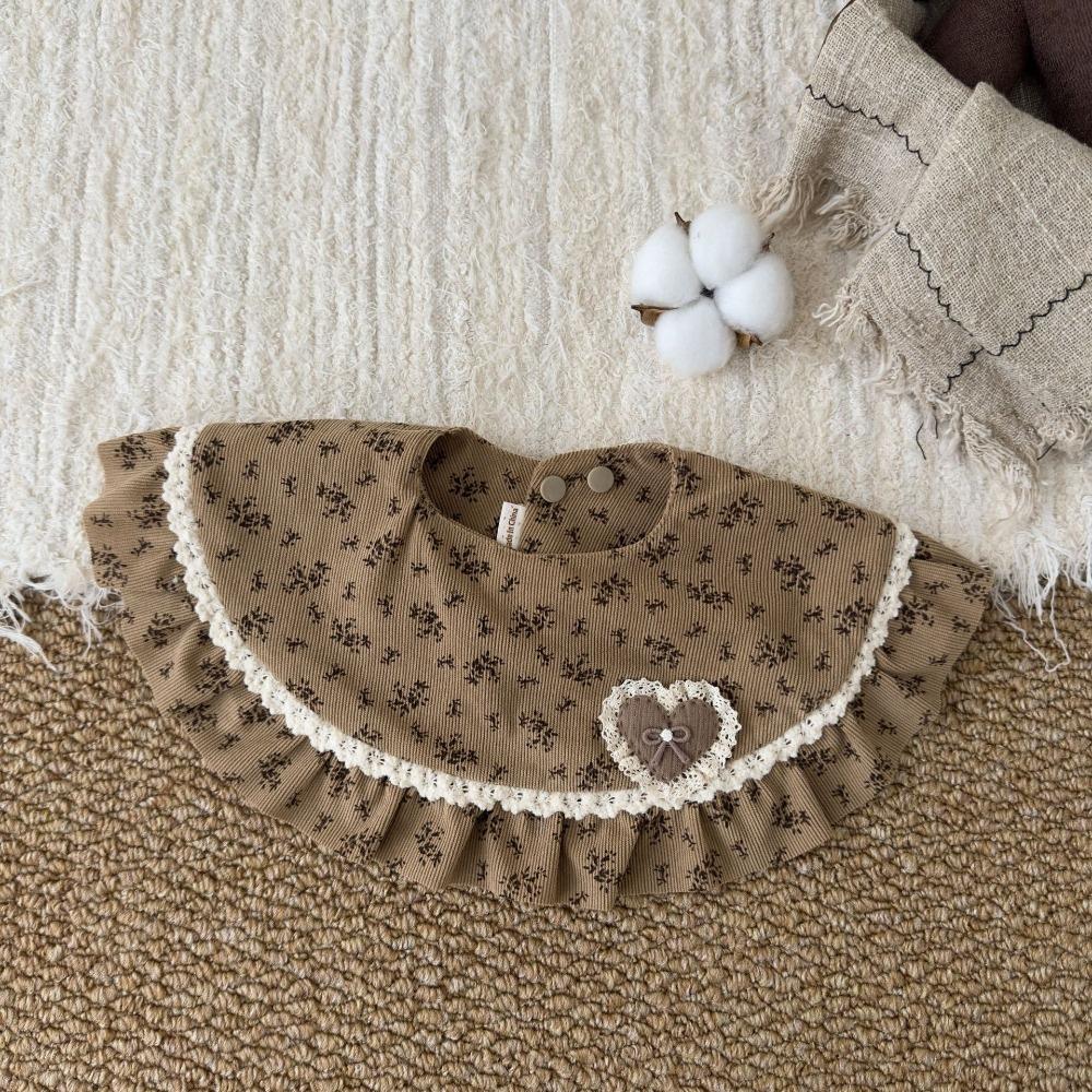 Adjustable Snap Baby Ruffle Bib Floral Lace Saliva Towel Vintage Feeding Drool Bib 0-2 Years Baby