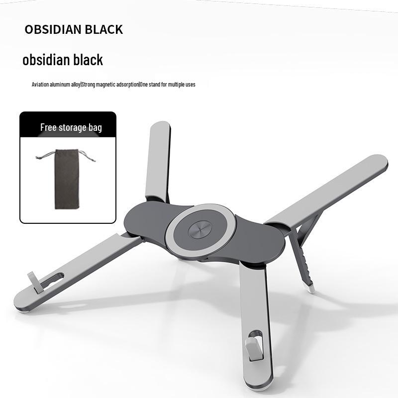 2025 Rotatable & Foldable Laptop Riser: Alloy Heat-Dissipation Stand with Flat, Rotating Monitor Feature.