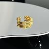 Collection retro Italian court style brushed hollow lace open ring women's fashion niche versatile ring