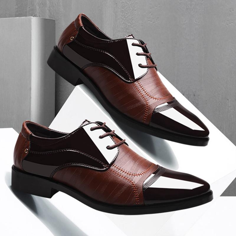 Fashion Men Shoes Lace Up Leisure Fashion Business Sneaker Handmade Oxfords Leather Casual Formal Rubber Bottom Shoes Men Moccasins