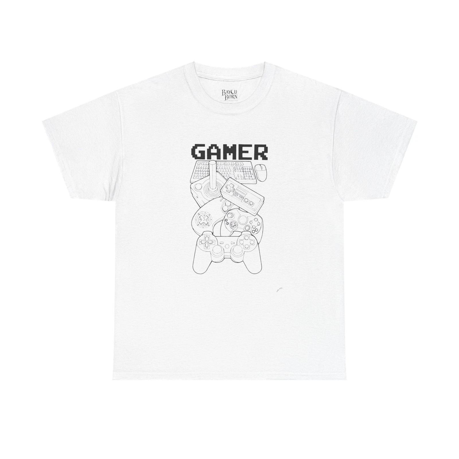 Gamer Console Stack T-Shirt | Retro Controller, Pixel Text 4XL