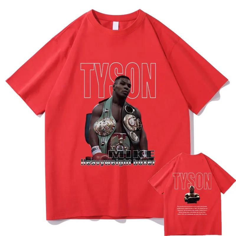 Boxing King Mike Tyson Double Sided Print T-shirt Men Women Casual Oversized O-collar T Shirts Male Fashion Streetwear Tshirt