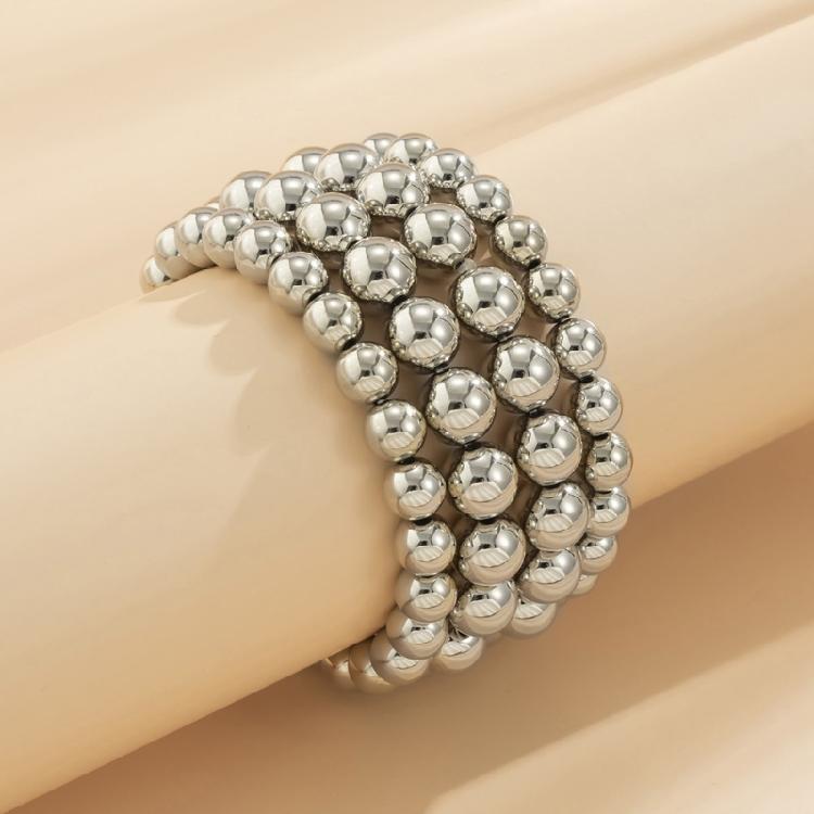 Schickes Armband mit verstellbarer Länge Zierliches Armreif-Kettchen mit runden Perlen für Zusammenkünfte