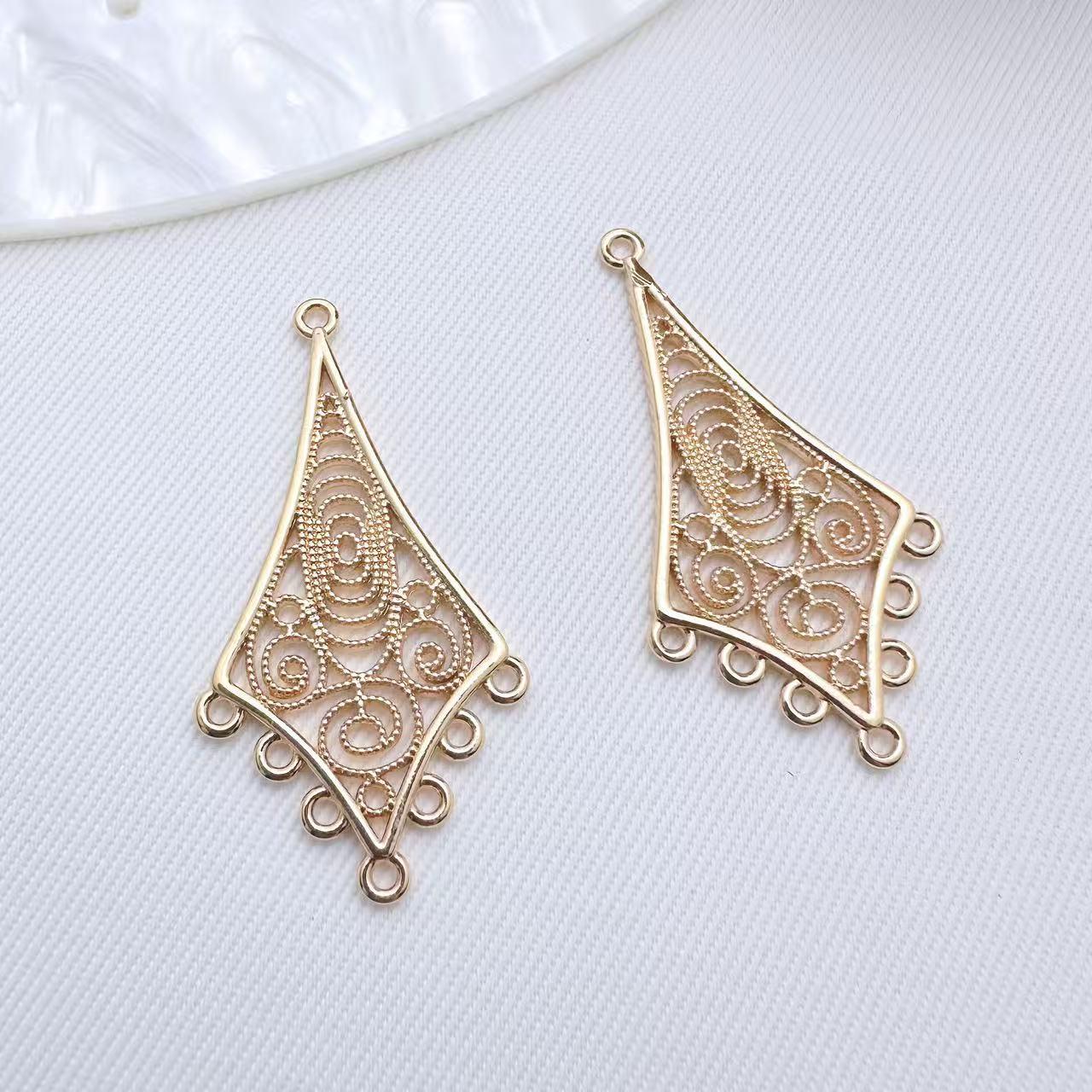 Copper Gilded Tassel Pendant Hairpin Earrings: Handmade Chinese-Style Bridal Headdress