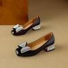 Krazing Pot Cow Skin Summer Size 40 Med Heels Crystal Butterfly-knot Decoration Square Toe Diamond Heels Gladiator Pumps