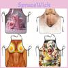 Modern Minimalist Polyester Apron With Geometric Abstract Pattern For Home Cooking And Kitchen Use