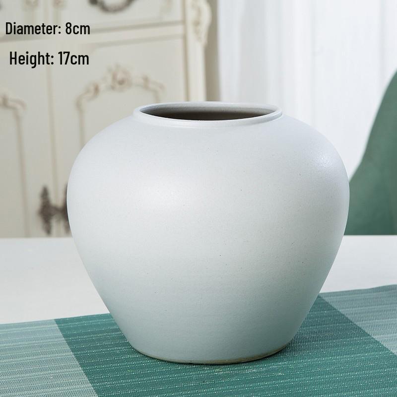 Modern Minimalist Ceramic Vase for Flower Arrangement - Decorative Pottery Jar for Living Room and Entry Table