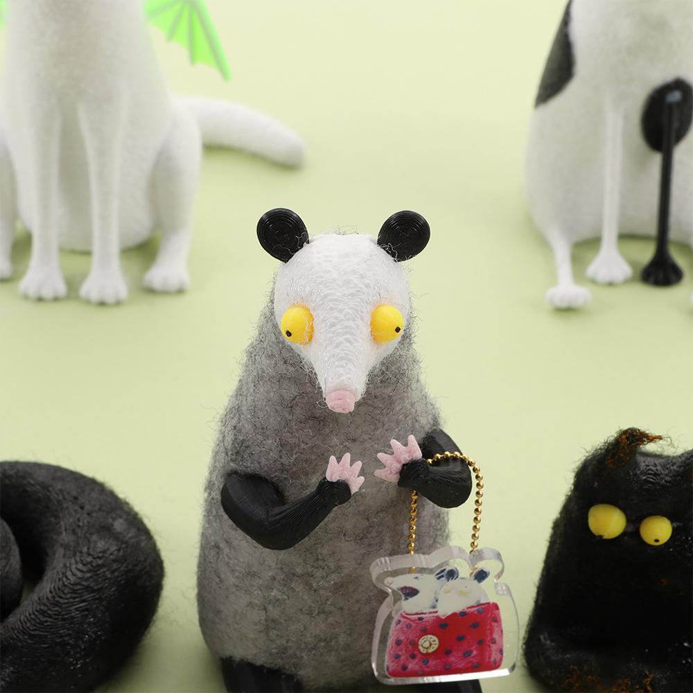 Cartoon Animal Wool Felt Familiars Quirky Handmade Companions MIni Wide-Eyed Weird Cute Felted Companions Wool Felt Home Decor