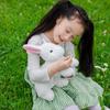 30-50cm Realistic Furry Rabbit Plush Toy Lifelike Animal Bunny Cute Baby Doll Simulation Model Birthday Gift Kawaii Room Decor