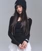 ZEROPLANET Chloe Asymmetrical Sleeve Top [Black]