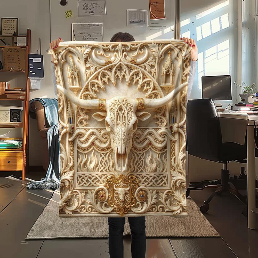 

Retro Dark Gothic Animal Print Flannel Blanket High quality Comfortable for All Seasons Home Decor Warmth and Comfort Perfect for Christmas Gifts 80cm x 120cm