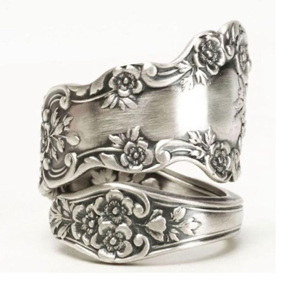  Spoon Ring Floral Spoon Ring Vintage Spoon Ring Fork Ring Vintage Boho Ring