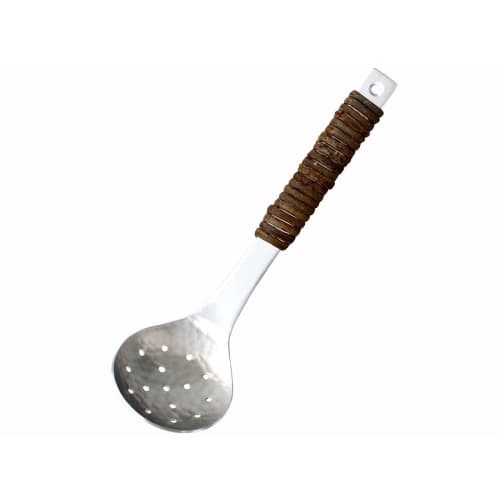 Kobo Aizawa Aluminum Akebia Wrapped Perforated Ladle, Medium, 1207-2