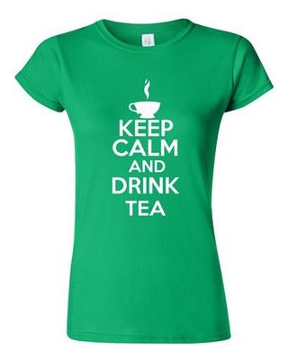 Junior Keep Calm And Drink Tea Beverages Novelty Statement T-Shirt Tee Unisex T-Shirt