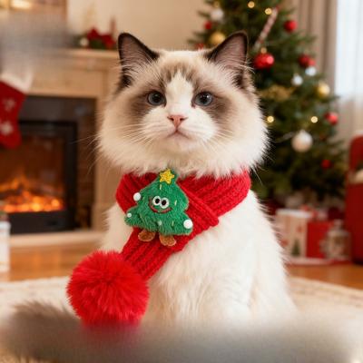 Christmas Cat Plush Scarf, Cute Dog, Elk Pet Accessories, Scarf, Small Dog Red
