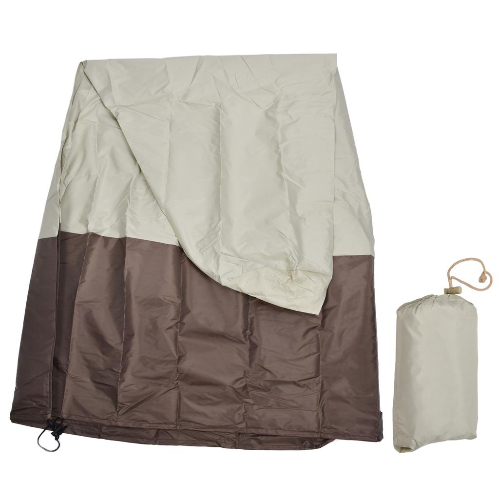 Garden Fountain Cover 210D Silver Coated Oxford Cloth Waterproof Statue Protective Cover for Outdoor PatioBeige and