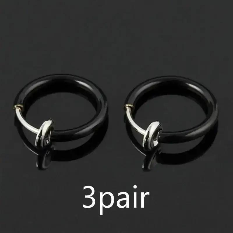 3 Paar Kreative Mode Geschenke Fakes Nase Lippen Ring Federclip Creolen Unisex Piercing Septum Zubehör Dekoration
