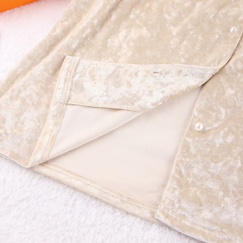 Herbst und Winter Gold Samt Langarmhemd Hose Zweiteiliges Set Warmer Hausanzug Damen Lockerer Freizeitanzug