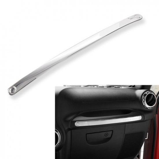 Front Copilot Handle Trim Strip Decor Cover for Jeep Wrangler JK 2011-18 Chrome