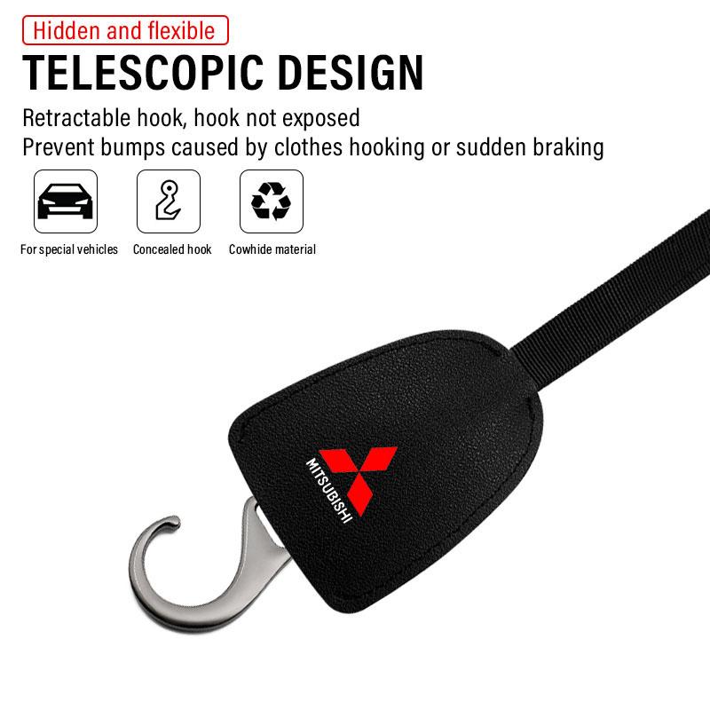 Leather Car Seat Back Hooks Portable Hanging Bag Rack For Mitsubishi ASX Lancer L200 Pajero Sport Attrage Mirage Eclipse