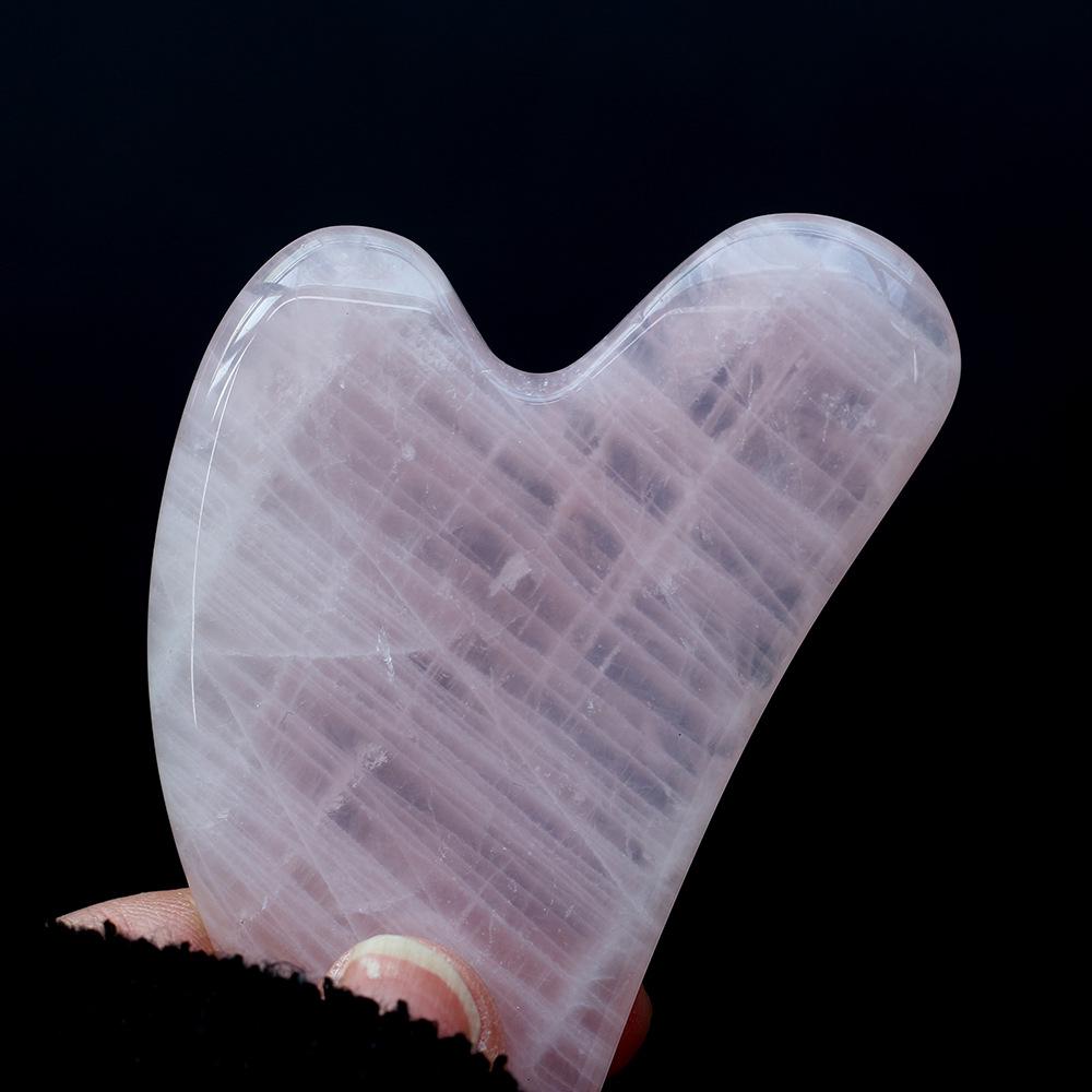 Heart-Shaped Rose Quartz Jade Facial Scraping Board