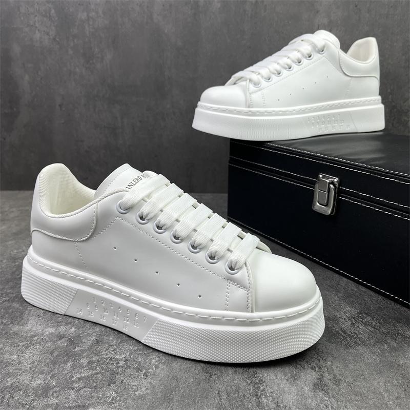 

Men s Casual Four Seasons Fashion Skateboarding Students Comfortable Sneakers Boys Trending Soft Sole Breathable Shoes 39 білий