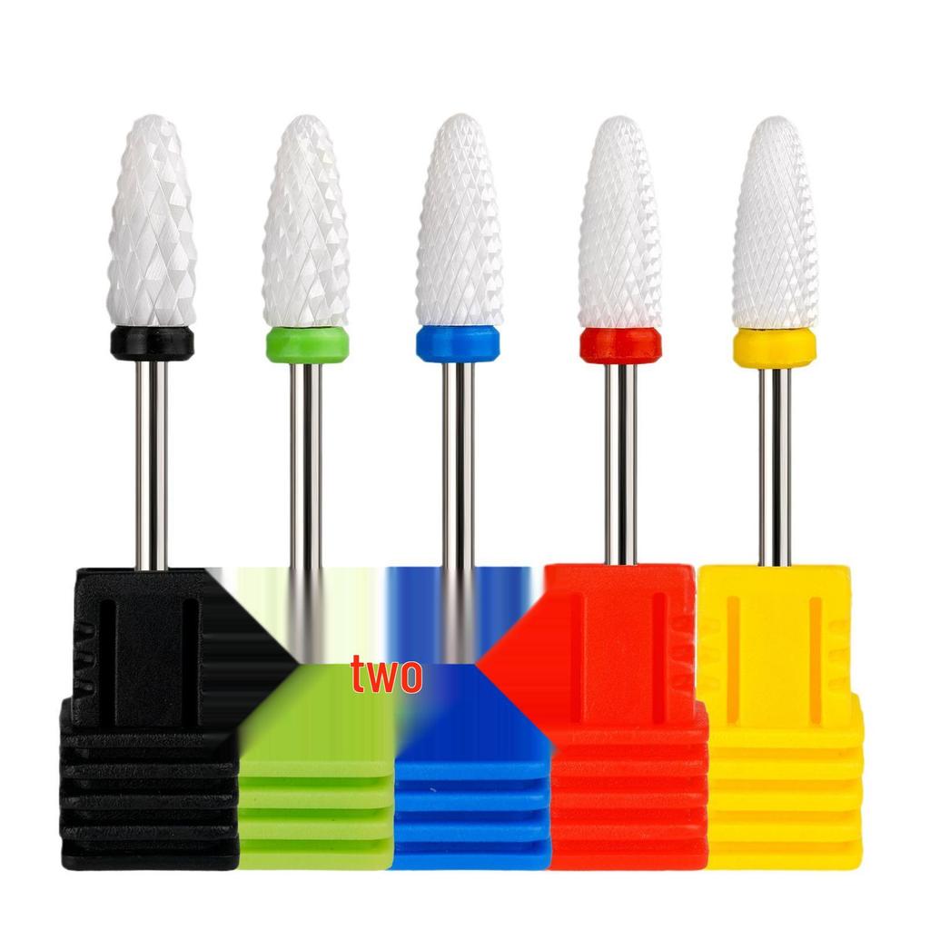 5-Piece Ceramic Nail Drill Bits Set for Manicure & Pedicure