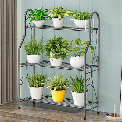 Suolunuo 3-Tier Modern Minimalist Iron Flower Stand for Balcony or Home