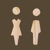 2pcs/se Solid Wood Bathroom Door Signs Self-adhesive Toilet Door Decoration Men's And Women's Toilet Sign Antique Durable